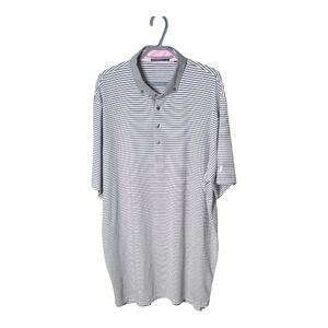 Greyson Torrey Short Sleeve Polo Performance Striped Button-Down Collar Size XXL